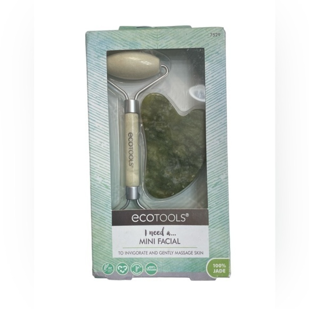 EcoTools Jade Roller Gua Sha Stone Mini Facial Kit New Original Packaging